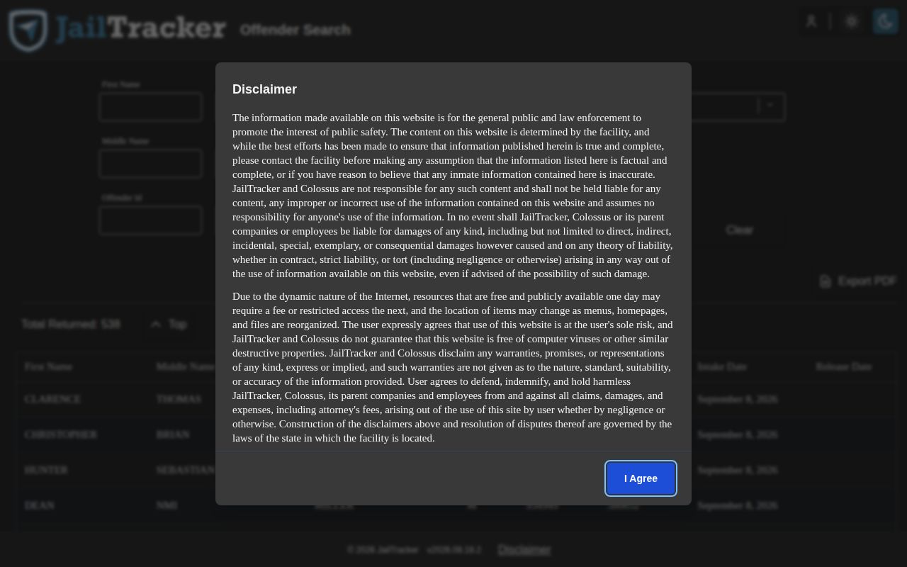 Kenton County JailTracker public roster search screen