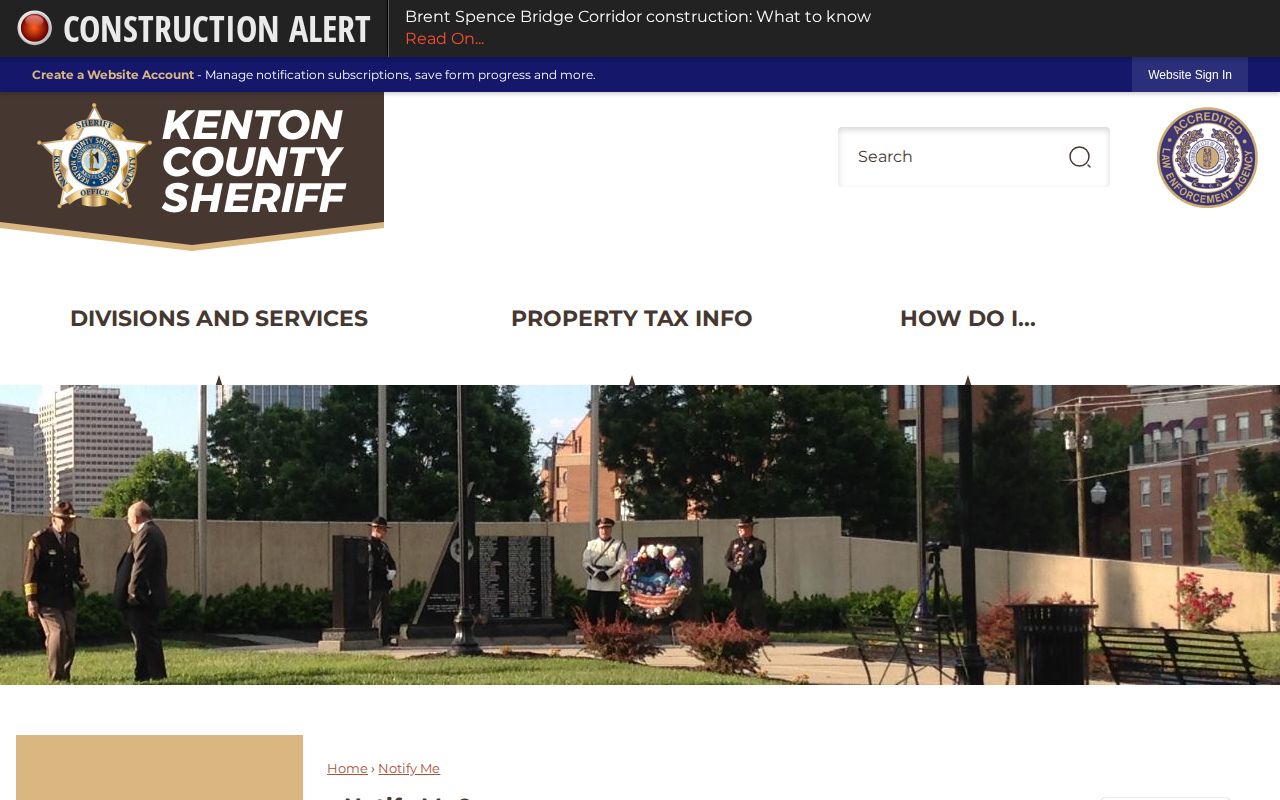 Kenton County Sheriff Notify Me general alert categories